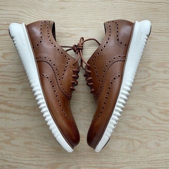 New Cole Haan 2.Zerogrand Wingtip Ox Men\'s Sz 8M Shoes British Brown C31532 main image 4